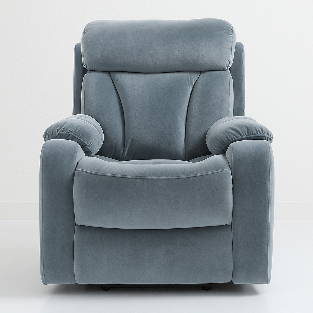 Silver Gray Electric Recliner Accent Chair 31" Wide Front View