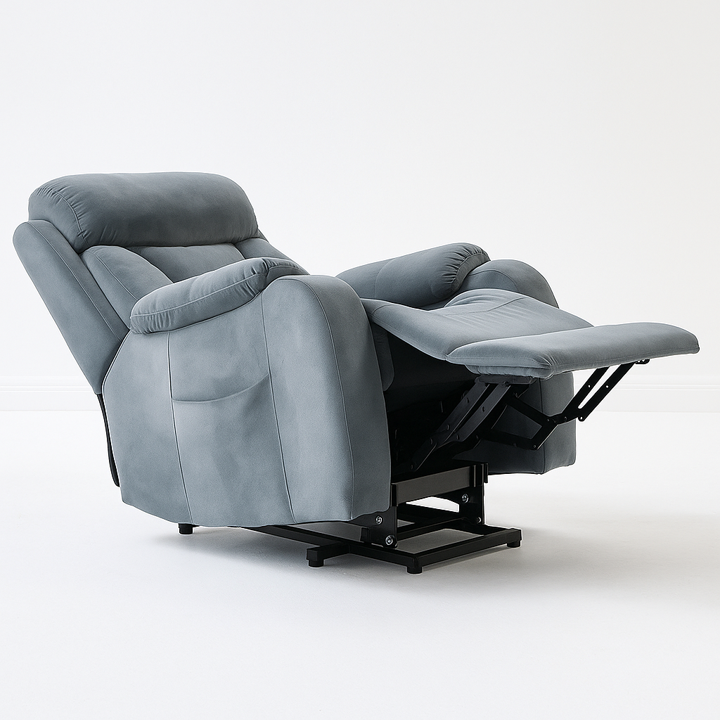 Silver Gray Electric Recliner Accent Chair 31" Wide Side View