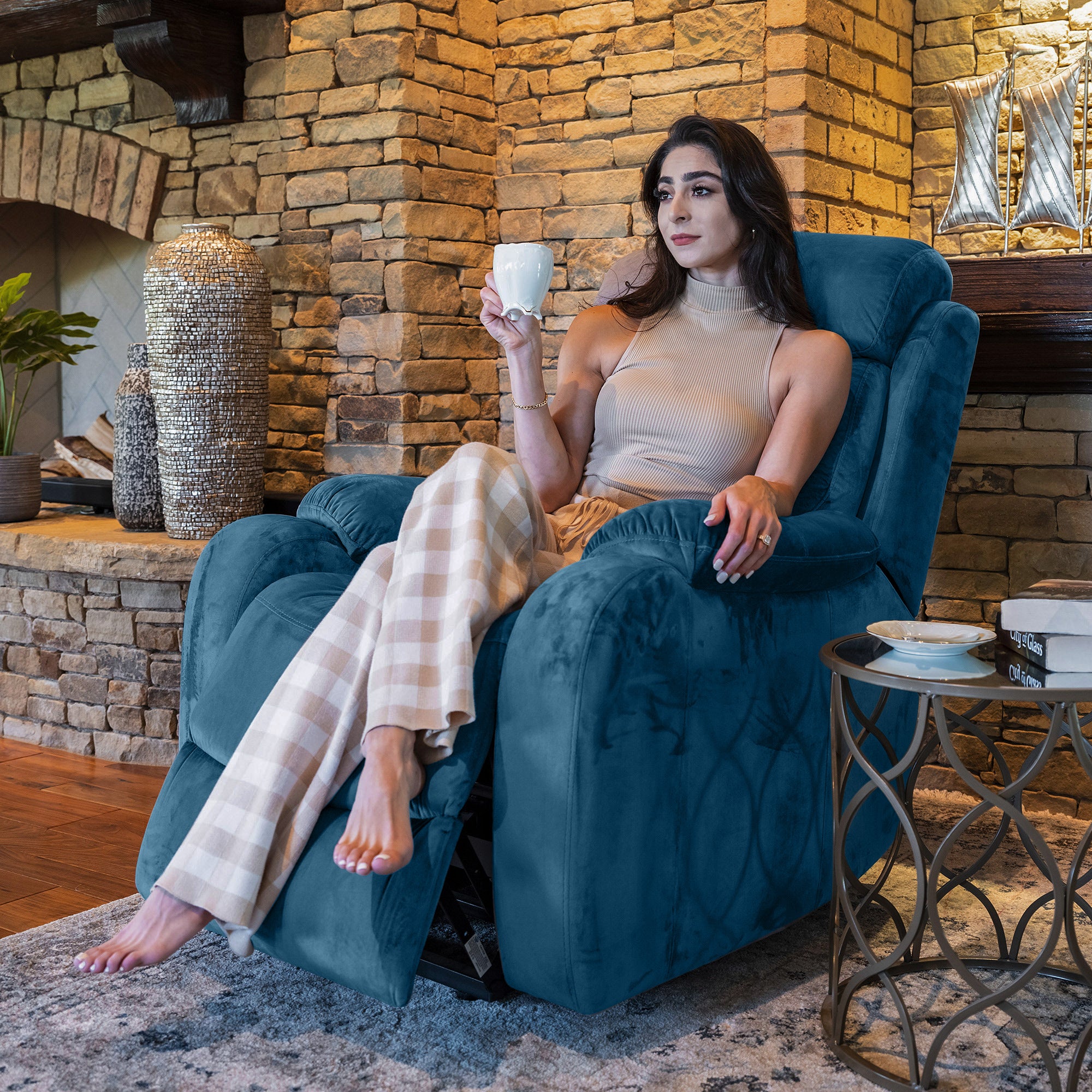 everyday-comfort-grey-microfiber-electric-power-recliner-chair