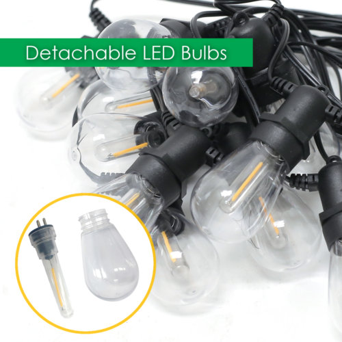 48FT Outdoor Garden LED Waterproof String Lights