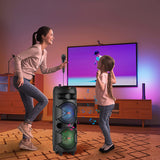 CURUK 6000W Portable Bluetooth Speaker Subwoofer Heavy Bass Sound System Party + Mic