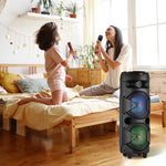 CURUK 6000W Portable Bluetooth Speaker Subwoofer Heavy Bass Sound System Party + Mic