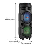 CURUK 6000W Portable Bluetooth Speaker Subwoofer Heavy Bass Sound System Party + Mic
