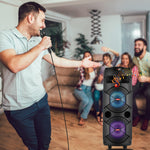 CURUK 6000W Portable Bluetooth Speaker Subwoofer Heavy Bass Sound System Party + Mic