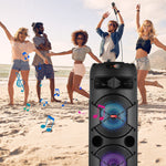 CURUK 6000W Portable Bluetooth Speaker Subwoofer Heavy Bass Sound System Party + Mic