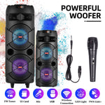 CURUK 6000W Portable Bluetooth Speaker Subwoofer Heavy Bass Sound System Party + Mic