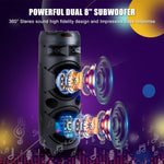 CURUK 6000W Portable Bluetooth Speaker Subwoofer Heavy Bass Sound System Party + Mic
