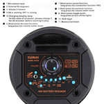 CURUK 4000W Portable Bluetooth Speaker Dual 6.5" Woofer Sound System Party DJ W/Mic