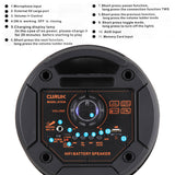 CURUK 4000W Portable Bluetooth Speaker Dual 6.5" Woofer Sound System Party DJ W/Mic