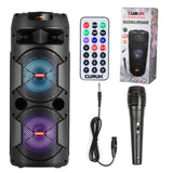 CURUK 4000W Portable Bluetooth Speaker Dual 6.5" Woofer Sound System Party DJ W/Mic