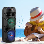 CURUK 4000W Portable Bluetooth Speaker Dual 6.5" Woofer Sound System Party DJ W/Mic
