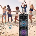CURUK 4000W Portable Bluetooth Speaker Dual 6.5" Woofer Sound System Party DJ W/Mic