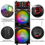 CURUK 9000W Portable Bluetooth Speaker Heavy Bass Sound System Party Dual10" Subwoofer