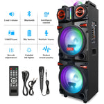 CURUK 9000W Portable Bluetooth Speaker Heavy Bass Sound System Party Dual10" Subwoofer