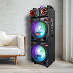 CURUK 9000W Portable Bluetooth Speaker Heavy Bass Sound System Party Dual10" Subwoofer
