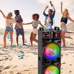 CURUK 9000W Portable Bluetooth Speaker Heavy Bass Sound System Party Dual10" Subwoofer