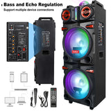 CURUK 9000W Portable Bluetooth Speaker Heavy Bass Sound System Party Dual10" Subwoofer