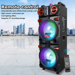CURUK 9000W Portable Bluetooth Speaker Heavy Bass Sound System Party Dual10" Subwoofer