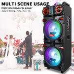 CURUK 9000W Portable Bluetooth Speaker Heavy Bass Sound System Party Dual10" Subwoofer