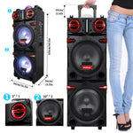 CURUK 9000W Portable Bluetooth Speaker Heavy Bass Sound System Party Dual10" Subwoofer