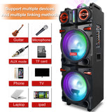 CURUK 9000W Portable Bluetooth Speaker Heavy Bass Sound System Party Dual10" Subwoofer