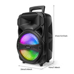CURUK 1000W Portable Bluetooth Speaker Karaoke Party Sound System FM LED Lights w/mic