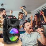 CURUK 1000W Portable Bluetooth Speaker Karaoke Party Sound System FM LED Lights w/mic