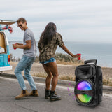 CURUK 1000W Portable Bluetooth Speaker Karaoke Party Sound System FM LED Lights w/mic
