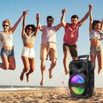 CURUK 1000W Portable Bluetooth Speaker Karaoke Party Sound System FM LED Lights w/mic