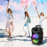 CURUK 1000W Portable Bluetooth Speaker Karaoke Party Sound System FM LED Lights w/mic