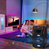 1000W Portable Bluetooth Speaker 8''DJ Party Subwoofer FM Radio with Remote+Mic