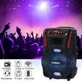 1000W Portable Bluetooth Speaker 8''DJ Party Subwoofer FM Radio with Remote+Mic