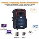1000W Portable Bluetooth Speaker 8''DJ Party Subwoofer FM Radio with Remote+Mic