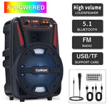 1000W Portable Bluetooth Speaker 8''DJ Party Subwoofer FM Radio with Remote+Mic