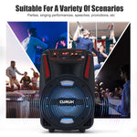1000W Portable Bluetooth Speaker 8''DJ Party Subwoofer FM Radio with Remote+Mic