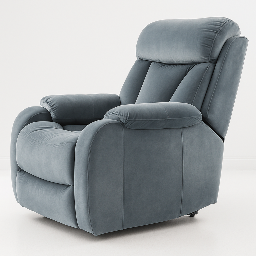 Silver Gray Electric Recliner Accent Chair 31" Wide Side View