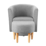Set of 2 Swivel Accent Chair with Ottoman Grey 360 Degree Swive Chair
