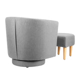 360 Degree Swivel Accent Chair with Ottoman Grey