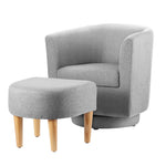 360 Degree Swivel Accent Chair with Ottoman Grey
