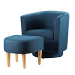 Set of 2 Swivel Accent Chair with Ottoman 360 Degree Swive Chair Blue