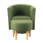 Set of 2 Swivel Accent Chair with Ottoman 360 Degree Swive Chair Green