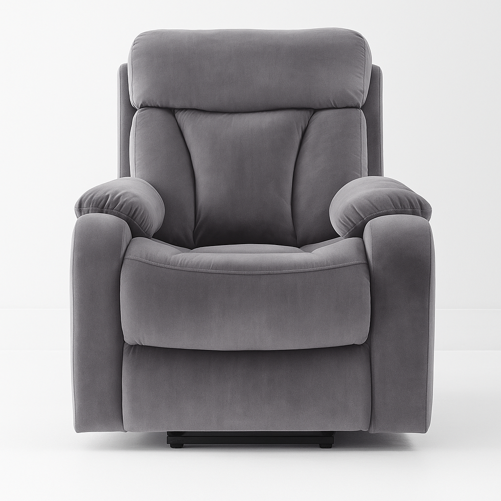 Silver Brown Electric Recliner Accent Chair 31" Wide Front View