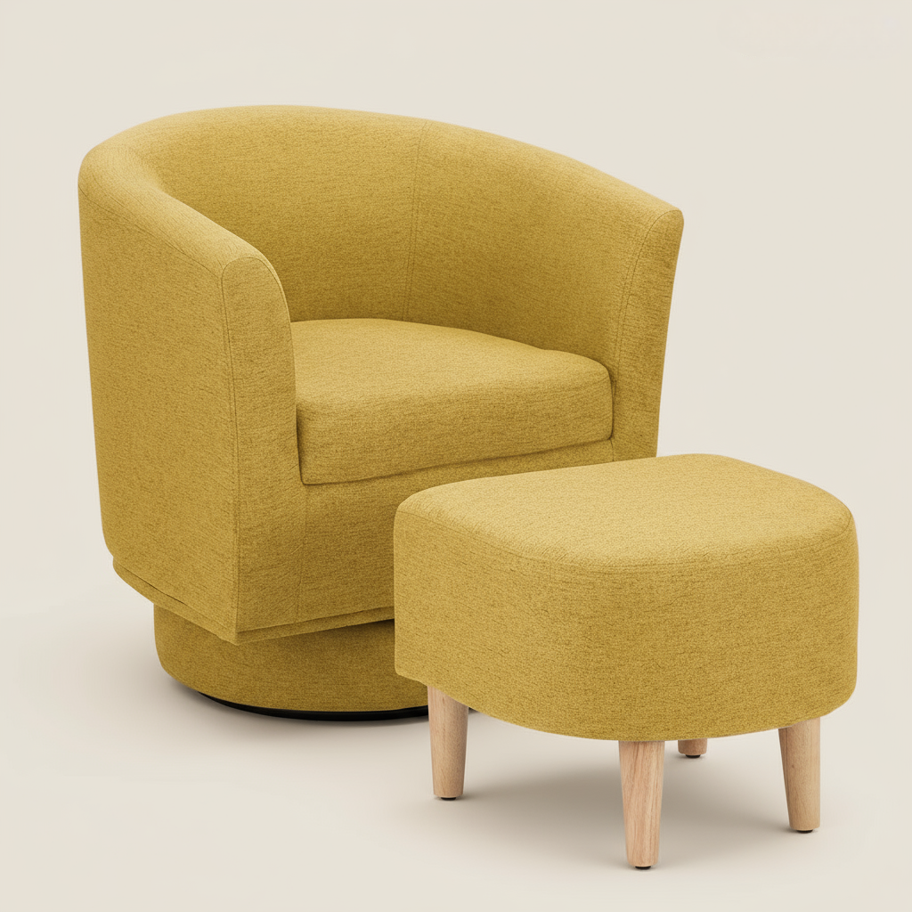 swivel accent chair side close-up 