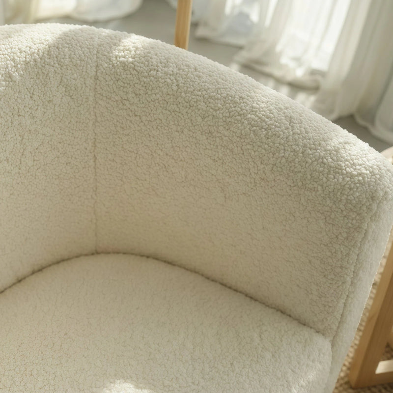 Sherpa fabric detail on the seat and arm