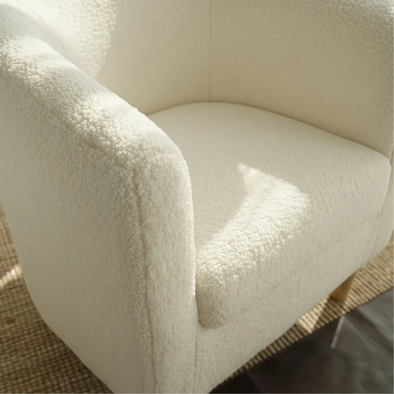 Sherpa fabric detail on the seat and backrest