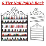 6 Tiers Wall Mount Nail Polish Rack Shelf Organizer Hold 120 Bottles