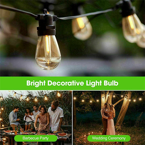 48FT Outdoor Garden LED Waterproof String Lights