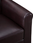 Modern Faux Leather Accent Chair Living Room Arm Chairs Comfy Single Sofa Chair Black Espresso