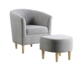 Soft Accent Curved Armchair Seat with Ottoman
