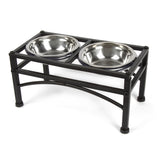 Double Elevated Pet Stainless Steel Food Stand Tray